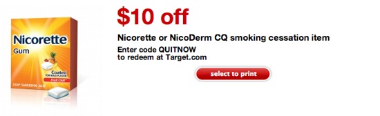 Coupon for nicotine patch